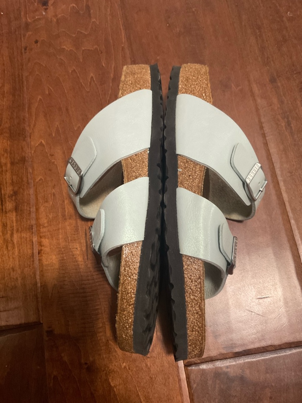 Birkenstock Double-Strap Pastel Blue Slide Sandals